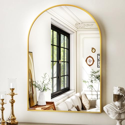 XRAMFY 20"x30" Gold Arched Bathroom Mirror - Wall Mirror for Bathroom
