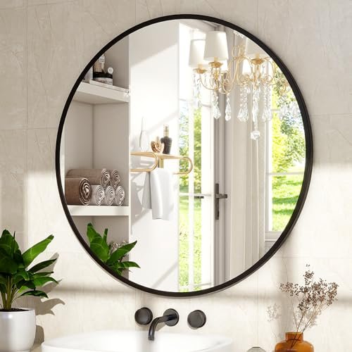 XRAMFY 36 Inch Round Mirror - Circle Mirrors for Bathroom