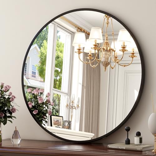 XRAMFY 36 Inch Round Mirror - Circle Mirrors for Bathroom